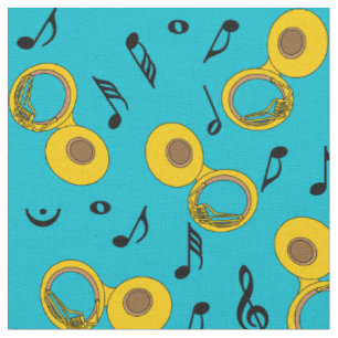 Tela Patrón de notas de música de Tuba