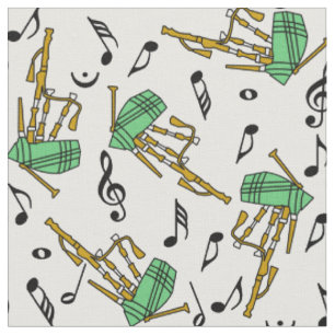 Tela Patrón de notas musicales de Bagpipes