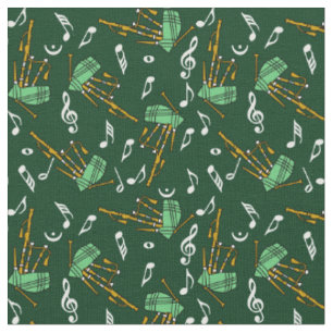 Tela Patrón de notas musicales de gaitas