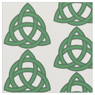 Tela Patrón de nudo celta verde Triquetra