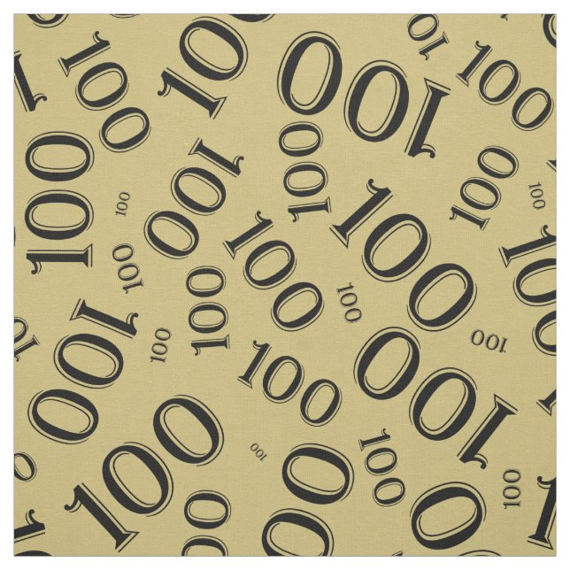 Tela Patrón de número 100 de hitos negro/oro (Retal)
