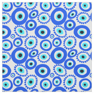 Tela Patrón de ojos blancos azules del Ojo del Mal