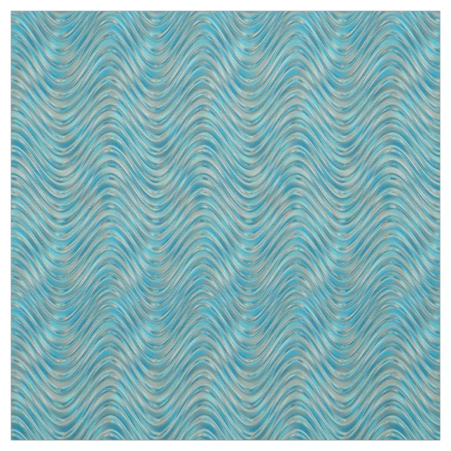 Tela Patrón de olas Aqua Turquoise Blue Ocean Green Oce (Retal)