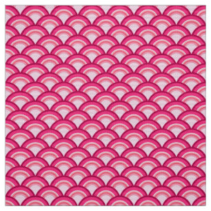 Tela Patrón de olas Art Deco - fucsia y coral