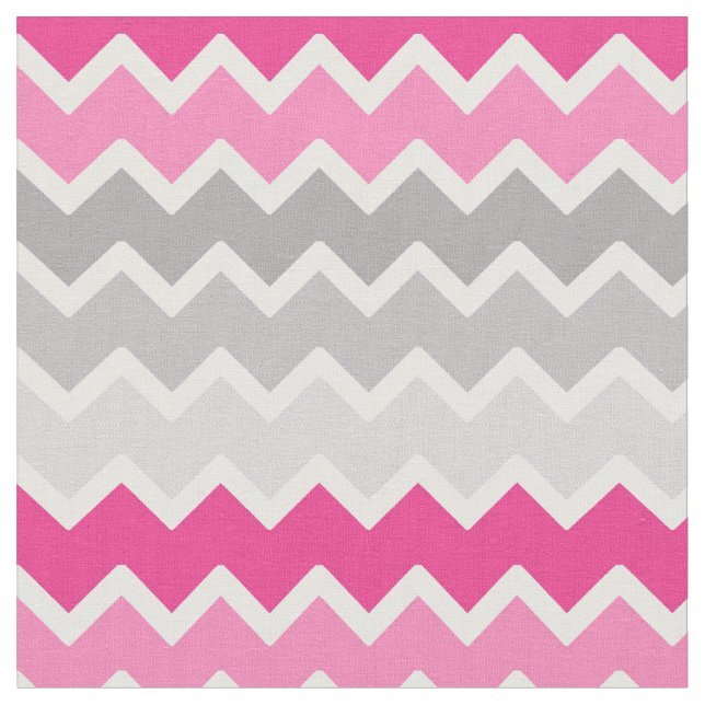 Tela Patrón de Ombre Chevron Zigzag Gris Rosado Calient (De cerca)