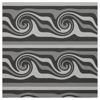 Tela Patrón de onda abstracta negro y gris moderno