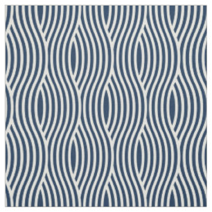 Tela Patrón de onda azul y blanca de la marina