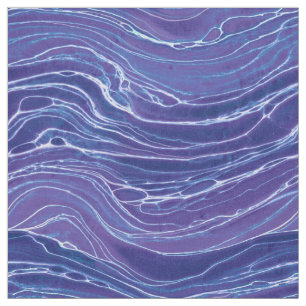 Tela Patrón de ondas abstractas azules de Lavender