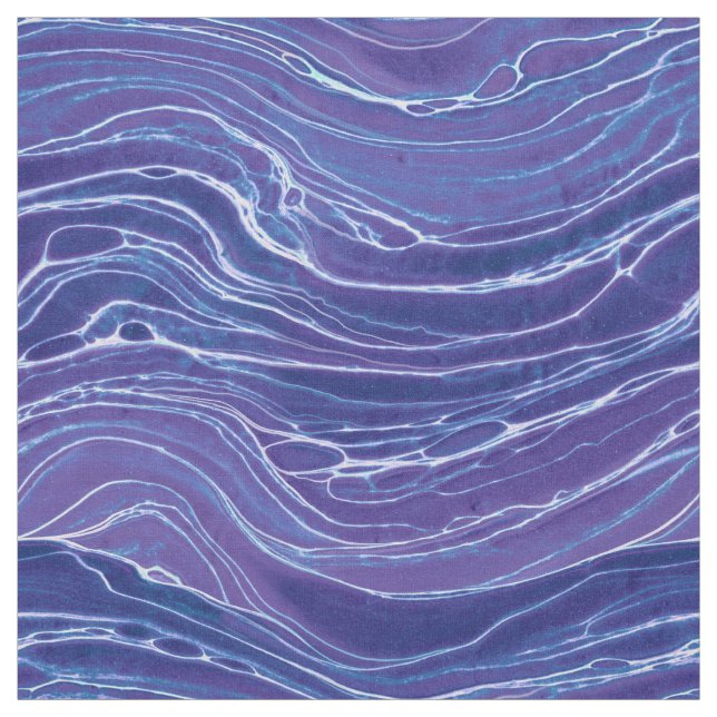 Tela Patrón de ondas abstractas azules de Lavender (Retal)
