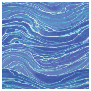 Tela Patrón de ondas abstractas azules y blancas