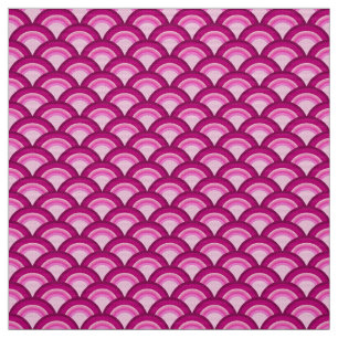 Tela Patrón de ondas Art Deco - magenta y rosa