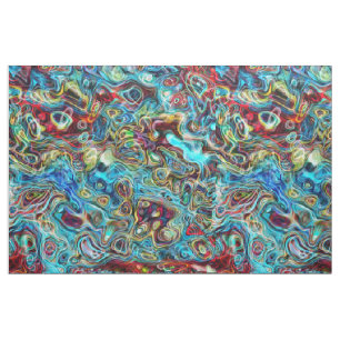 Tela Patrón de ondas retro artísticas abstractas de G