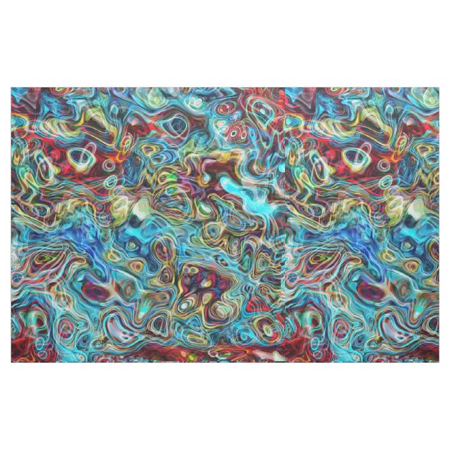 Tela Patrón de ondas retro artísticas abstractas de Gua ("Cuarto gordo" (fat quarter))