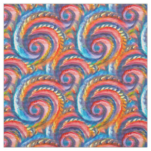 Tela Patrón de ondas rojas