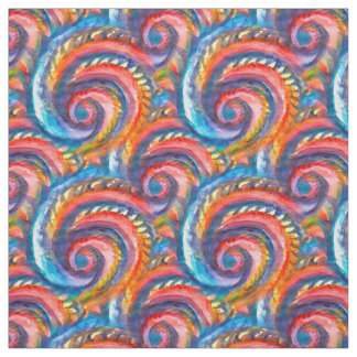 Tela Patrón de ondas rojas
