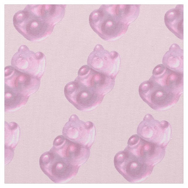 Tela Patrón de oso de goma rosa (De cerca)