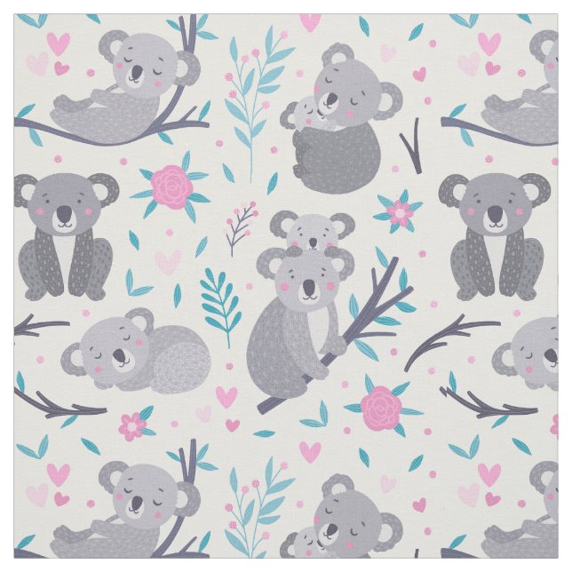 Tela Patrón de oso de Koala corto (Retal)