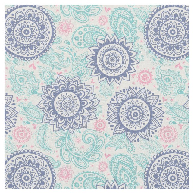 Tela Patrón de paisley étnico (De cerca)