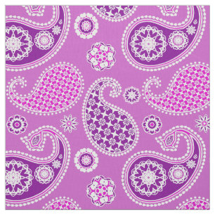 Tela Patrón de paisley, Lilac y Ametist Púrpura