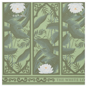 Tela Patrón de panel botánico de Lotus - El Lotus blanc