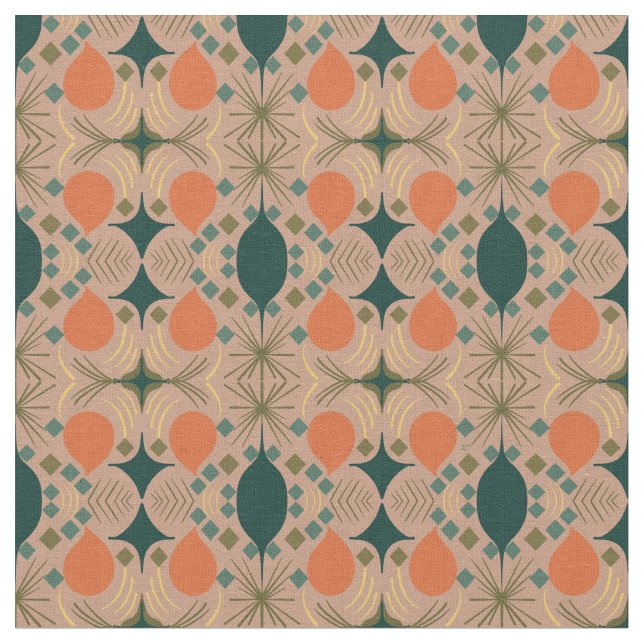 Tela Patrón de Pastel de Diamantes Geométricos Boho (De cerca)