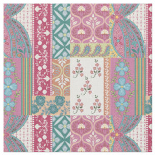 Tela Patrón de Patchwork Colorido Bohemio