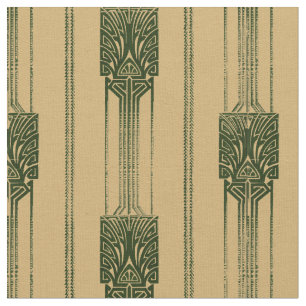 Tela Patrón de pavo real abstracto de arte vintage