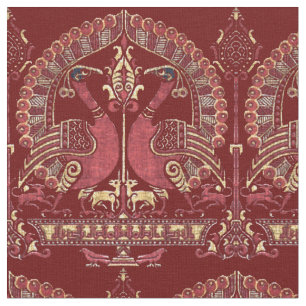 Tela Patrón de pavo real medieval del siglo XII