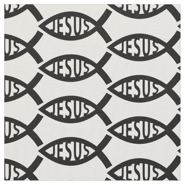 Tela Patrón de peces cristianos Jesús (De cerca)