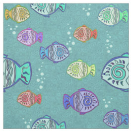 Tela Patrón de peces de imágenes prediseñadas + tus ide