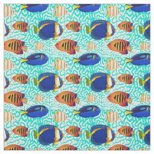 Tela Patrón de peces de los arrecifes tropicales en Nar