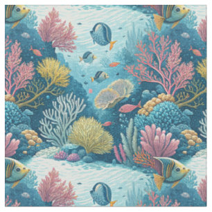 Tela Patrón de peces de vida acuática submarina del océ