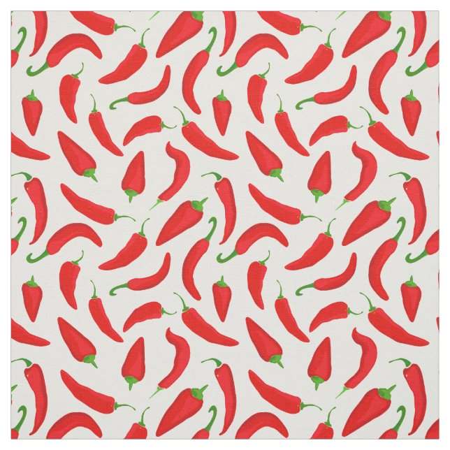 Tela Patrón de Pepper Rojo en Blanco (Retal)