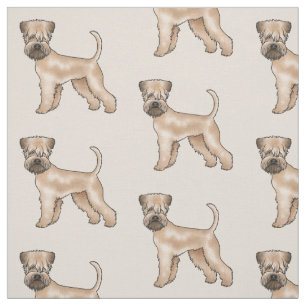 Tela Patrón de perro adorable de llanta blanda y de lla
