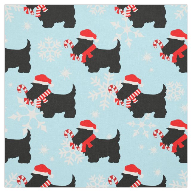 Tela Patrón de perros escoceses navidades (Retal)