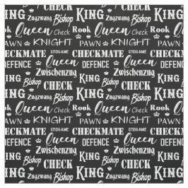 Tela Patrón de piezas de ajedrez monocromo del jugador 