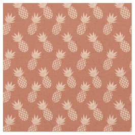 Tela Patrón de piña tropical de terracota y piña