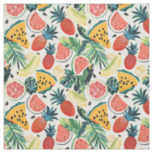 Tela Patrón de Piña y Papaya