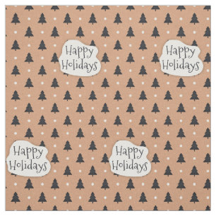 Tela Patrón de pinos de Happy Holidays