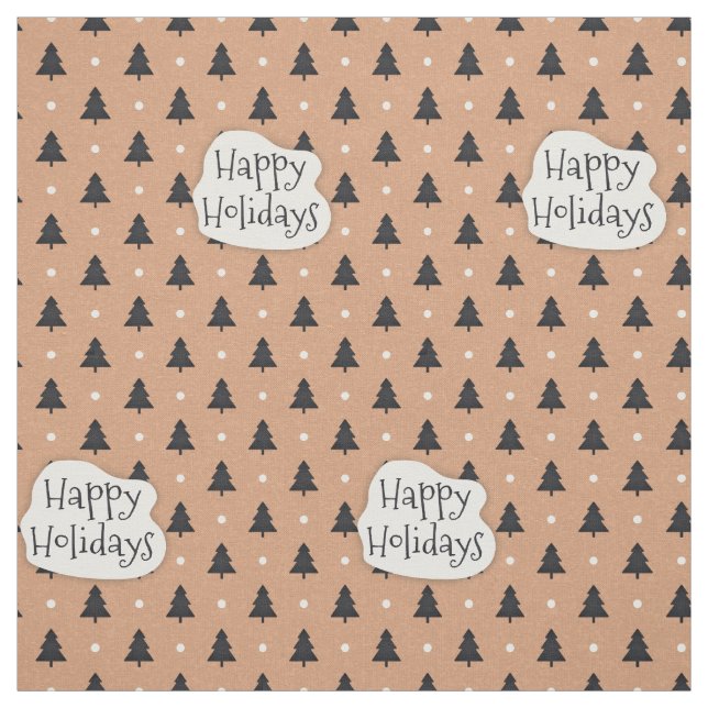 Tela Patrón de pinos de Happy Holidays (Retal)