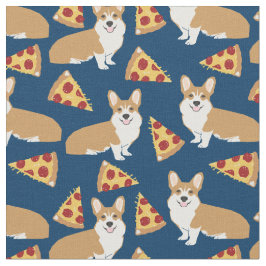 Tela Patrón de pizza de perro Corgi