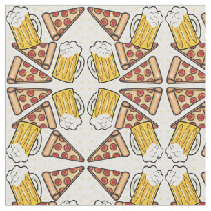 Tela Patrón de pizza y cerveza