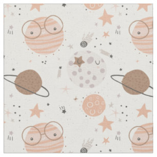 Tela Patrón de planetas de Doodle Cuto