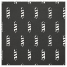 Patrón de polo de barbería blanco y negro