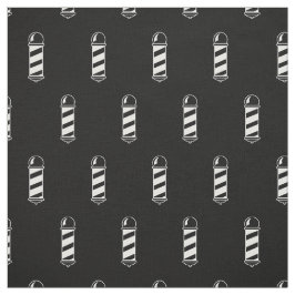 Tela Patrón de polo de barbería blanco y negro