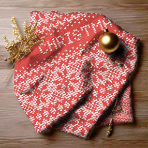 Tela Patrón de punto de punto1 ID208 rojo/blanco