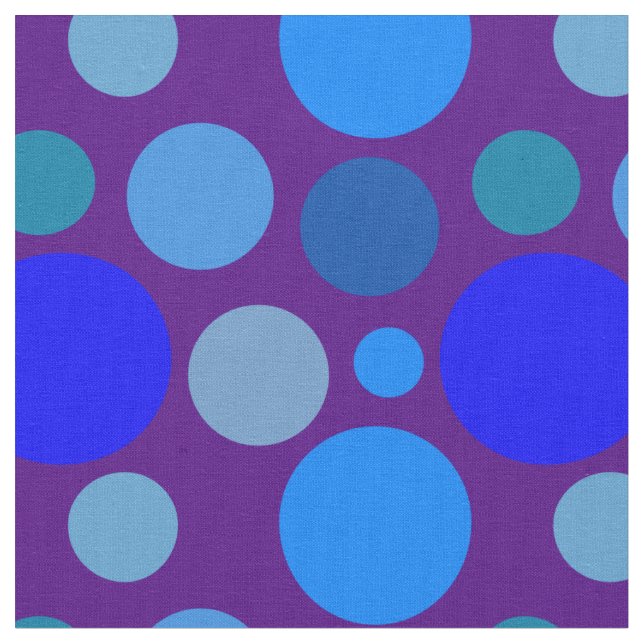 Tela Patrón de puntos de la polka azul (De cerca)