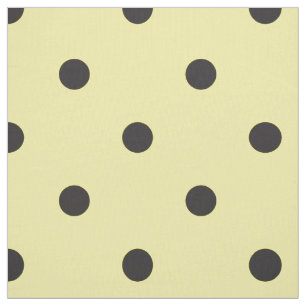 Tela Patrón de puntos de polka amarillo y negro
