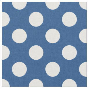 Tela Patrón de puntos de polka azul y blanco inspirado 
