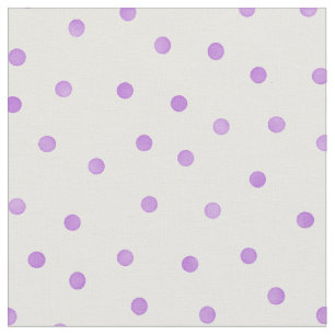 Tela Patrón de puntos de polka blanco púrpura retro